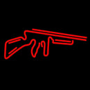 Red Gun Logo Handmade Art Neon Sign
