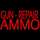 Red Gun Repair Ammo Handmade Art Neon Sign