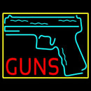 Red Gun Turquoise Logo Handmade Art Neon Sign