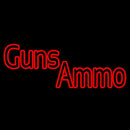 Red Guns Ammo Handmade Art Neon Sign