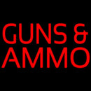 Red Guns And Ammo Block Handmade Art Neon Sign