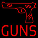 Red Guns Block Handmade Art Neon Sign