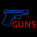 Red Guns With Blue Logo Handmade Art Neon Sign