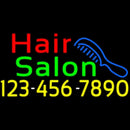 Red Hair Salon With Comb And Number Handmade Art Neon Sign