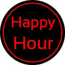 Red Happy Hour Handmade Art Neon Sign