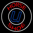 Red Horse Shoe With Border Handmade Art Neon Sign