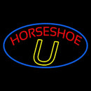 Red Horseshoe Blue Border Handmade Art Neon Sign