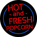 Red Hot And Fresh Popcorn With Border Handmade Art Neon Sign