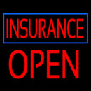 Red Insurance Blue Border Open Block Handmade Art Neon Sign