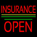 Red Insurance Open Block Yellow Green Line Handmade Art Neon Sign