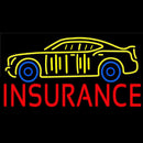Red Insurance Yellow Car Logo Handmade Art Neon Sign
