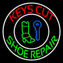 Red Keys Cut Green Shoe Repair Handmade Art Neon Sign