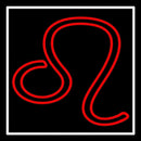 Red Leo Handmade Art Neon Sign