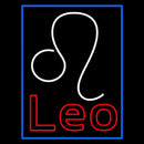 Red Leo Zodiac Blue Border Handmade Art Neon Sign