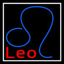 Red Leo Zodiac White Border Handmade Art Neon Sign