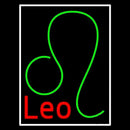 Red Leo Zodiac White Border Handmade Art Neon Sign
