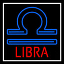 Red Libra Blue Zodiac White Border Handmade Art Neon Sign
