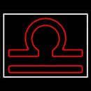 Red Libra White Border Handmade Art Neon Sign