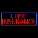 Red Life Insurance Blue Border Handmade Art Neon Sign