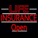 Red Life Insurance Open Handmade Art Neon Sign