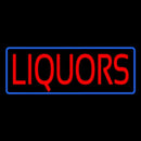 Red Liquors Blue Border Handmade Art Neon Sign