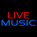 Red Live Blue Music Block 2 Handmade Art Neon Sign