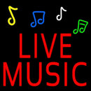 Red Live Music Block Handmade Art Neon Sign
