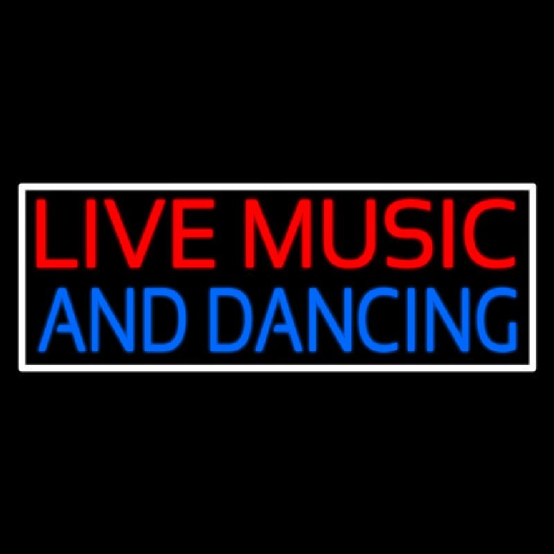 Red Live Music Blue And Dancing 2 Handmade Art Neon Sign
