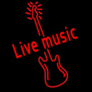 Red Live Music Guitar Handmade Art Neon Sign