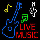 Red Live Music With Guitar Note 2 Handmade Art Neon Sign