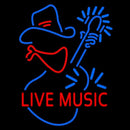 Red Live Music With Logo Block Handmade Art Neon Sign