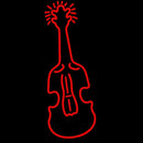 Red Logo Violin Handmade Art Neon Sign