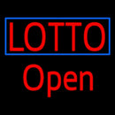 Red Lotto Blue Border Open Handmade Art Neon Sign
