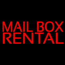 Red Mail Box Rentals Block Handmade Art Neon Sign