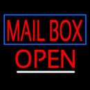 Red Mailbox Blue Border Open Handmade Art Neon Sign