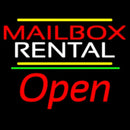 Red Mailbox Blue Rental Open 2 Handmade Art Neon Sign