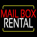 Red Mailbox Blue Rental With Yellow Border Handmade Art Neon Sign