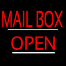 Red Mailbox Open Yellow Line Handmade Art Neon Sign