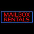 Red Mailbox Rentals Blue Border Handmade Art Neon Sign