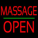 Red Massage Block Open Handmade Art Neon Sign