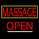 Red Massage With Yellow Border Open Handmade Art Neon Sign