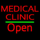 Red Medical Clinic Open Green Line Handmade Art Neon Sign