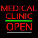 Red Medical Clinic Open Green White Line Handmade Art Neon Sign