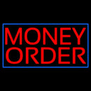 Red Money Order Blue Border Handmade Art Neon Sign