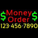Red Money Order With Phone Number Handmade Art Neon Sign