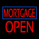 Red Mortgage Blue Border Block Open Handmade Art Neon Sign