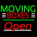 Red Moving Boxes Block Green Line With Open 3 Handmade Art Neon Sign