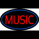 Red Music Blue Oval Handmade Art Neon Sign