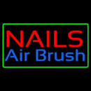 Red Nails Airbrush Green Border Handmade Art Neon Sign
