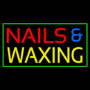Red Nails And Waxing With Green Border Handmade Art Neon Sign